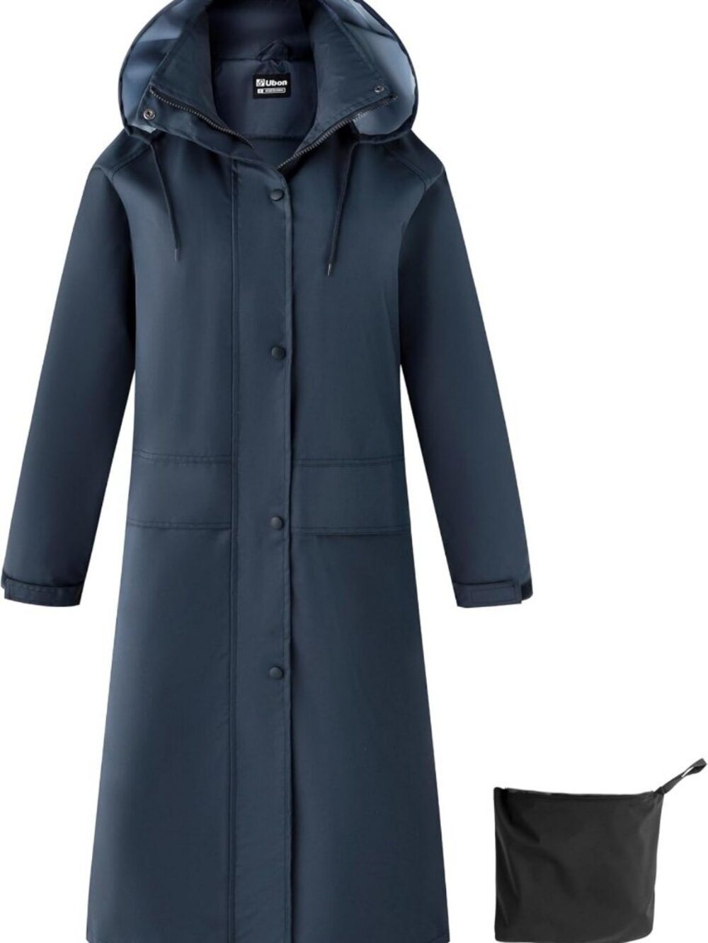 Waterproof Long Rain Coat for Women, Stylish Hooded Rain Jacket, Perfect for